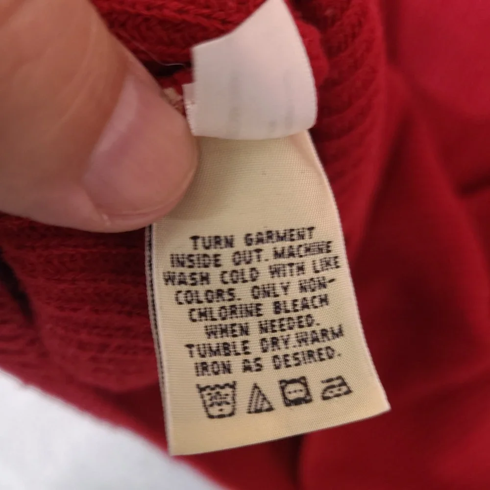 Vintage Eddie Bauer Sweater Mens XL Tall XLT Red Ribbed Made in USA Crewneck - Picture 12 of 14